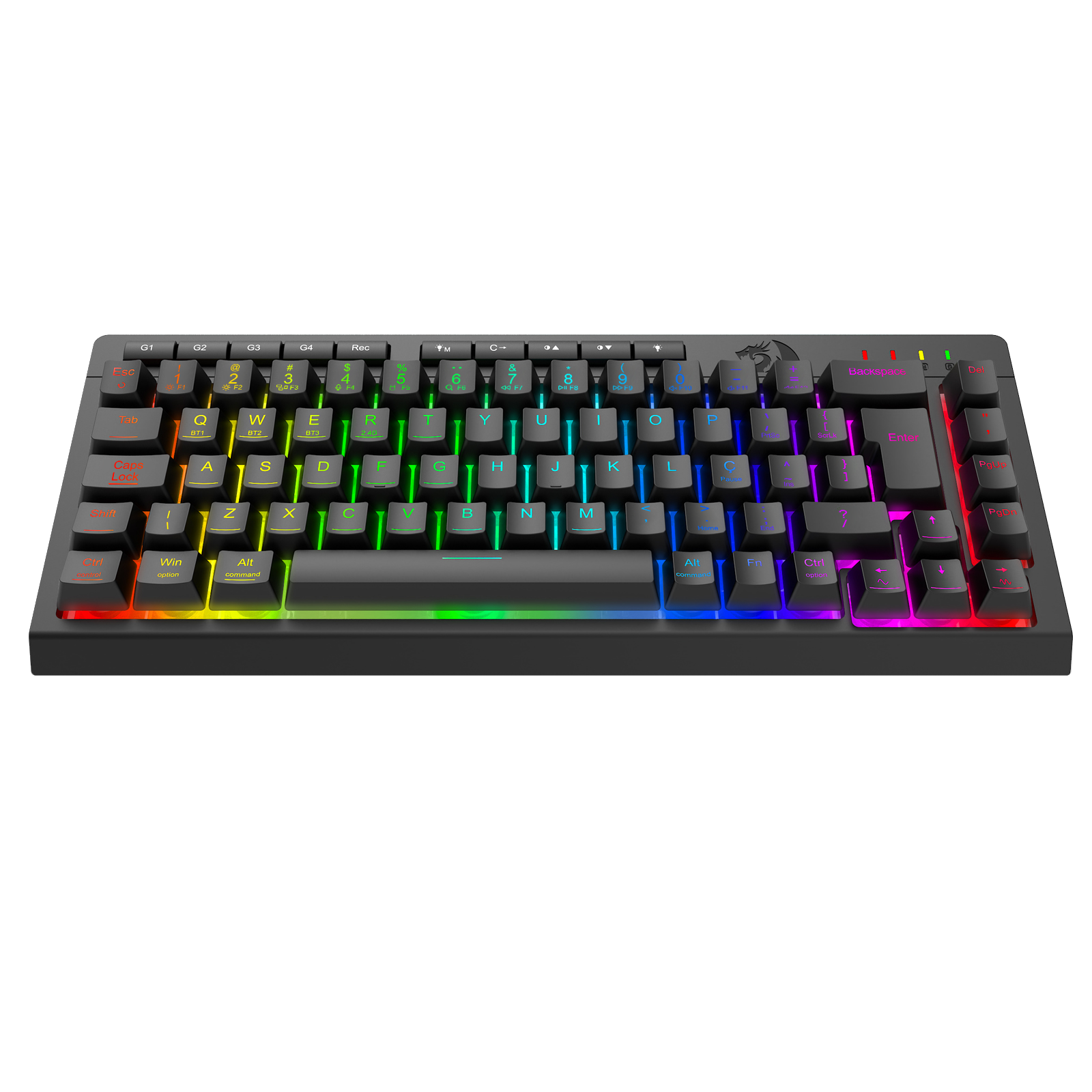 TECLADO MEMBRANA GAMER REDRAGON CRESCENT PRO 68% 3 MODE PRETO K519RGB-PRO - Imagem 2