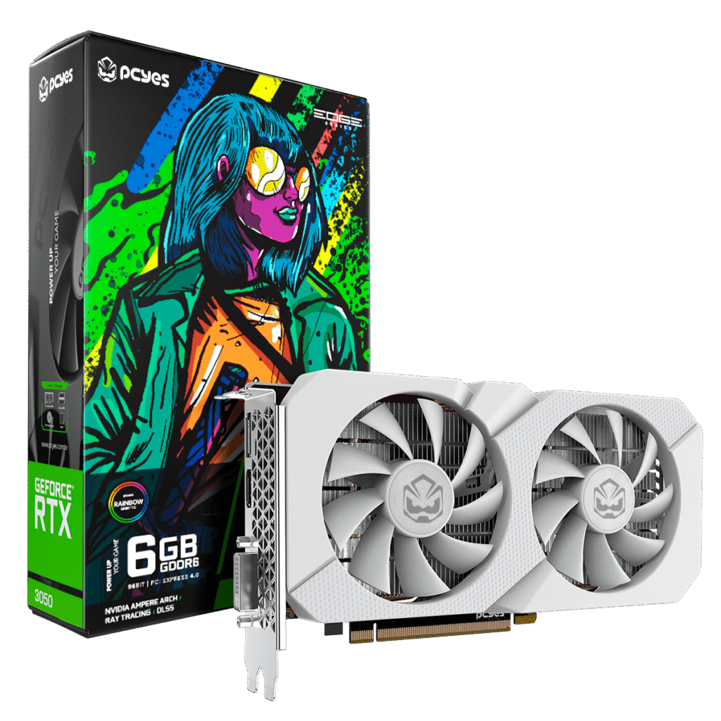 PLACA DE VIDEO NVIDIA GEFORCE RTX 3050 6GB GDDR6 96BIT BRANCO PROJETO EDGE - PVRTX30506WTPE