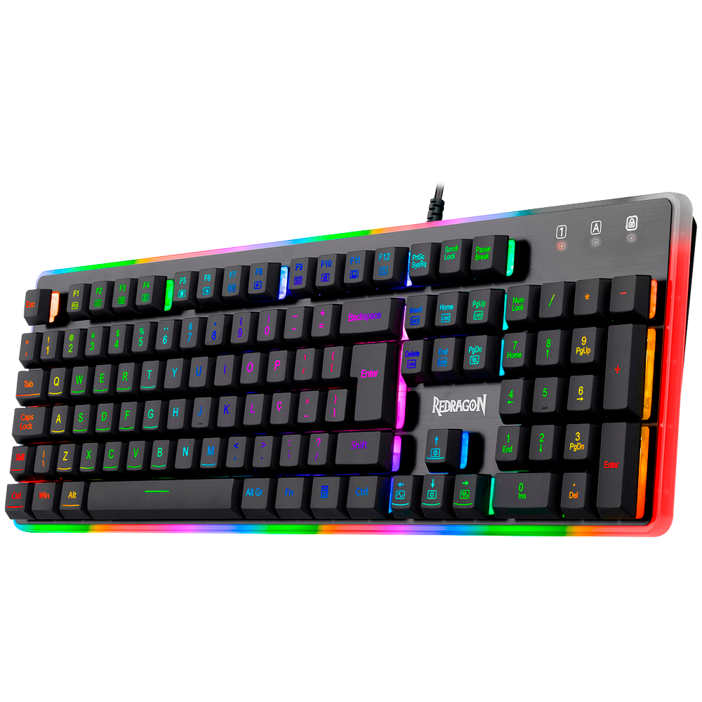 TECLADO GAMER MEMBRANA DYAUS 2RGB PRETO - Imagem 2