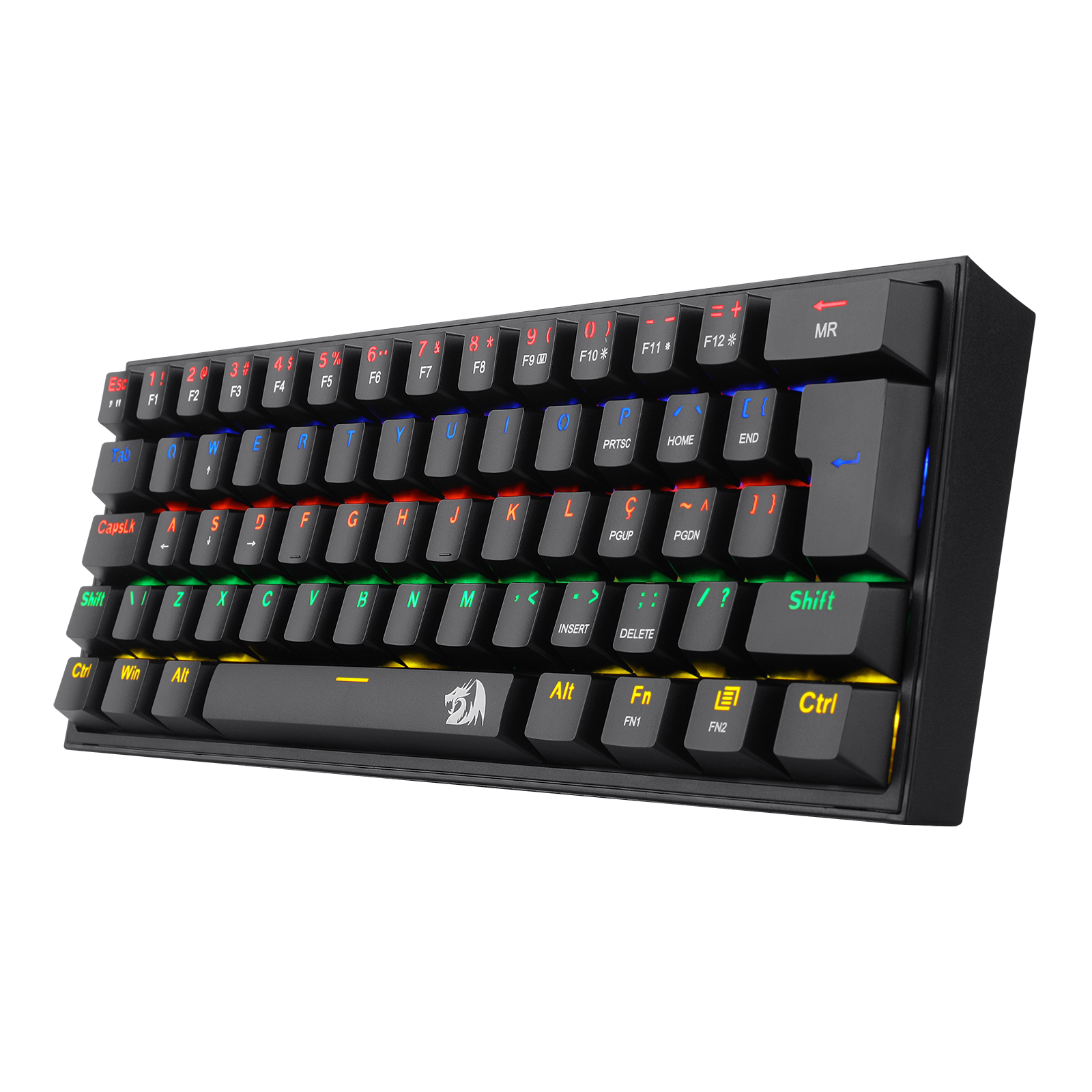 TECLADO MECANICO GAMER FIZZ RAINBOW PRETO SWITCH MARROM - Imagem 6