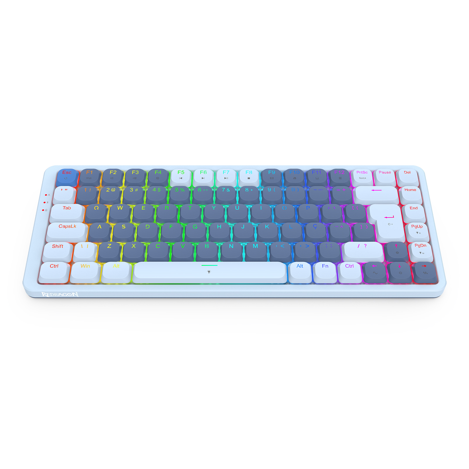 TECLADO MECANICO GAMER VILI WIRED LOW-PROFILE RGB AZUL SWITCH MARROM ABNT2 - Imagem 5