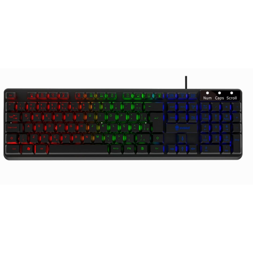 KIT GAMER PRETO COM TECLADO MEMBRANA, MOUSE 1600 DE DPI, HEADSET E MOUSEPAD EG-54 STARTER EVOLUT - Imagem 5