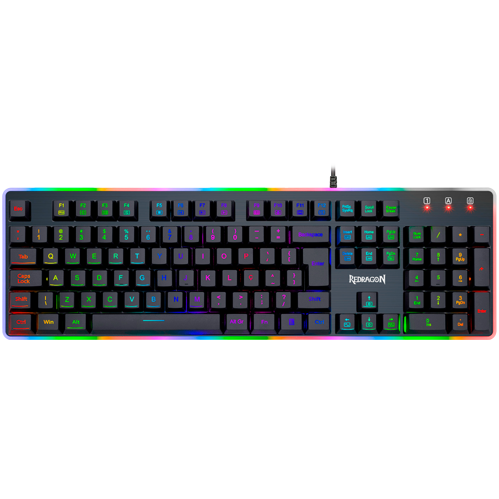 TECLADO GAMER MEMBRANA DYAUS 2RGB PRETO