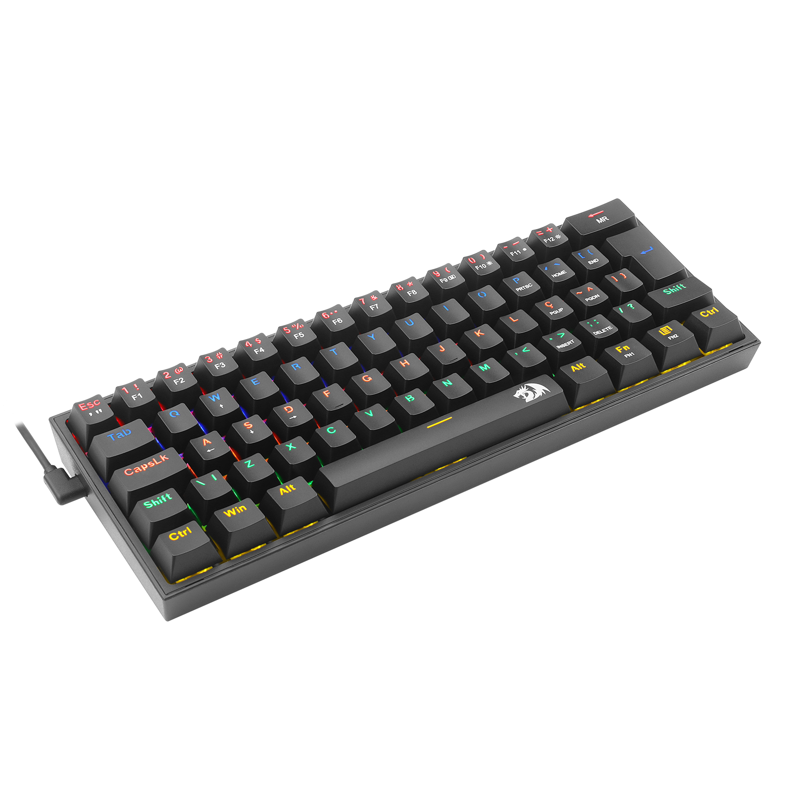 TECLADO MECANICO GAMER FIZZ RAINBOW PRETO SWITCH MARROM - Imagem 2