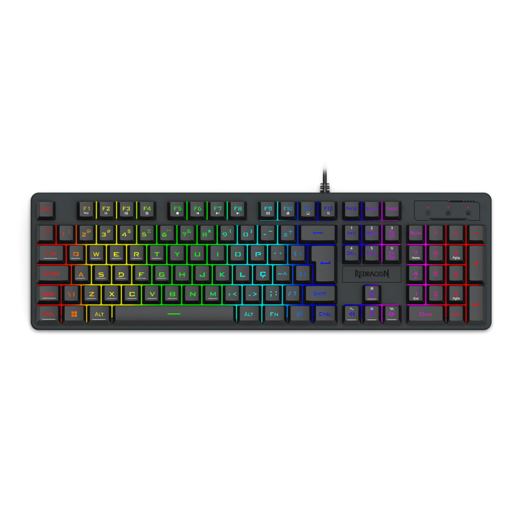 TECLADO MEMBRANA GAMER REDRAGON NETHERBANE RGB PRETO