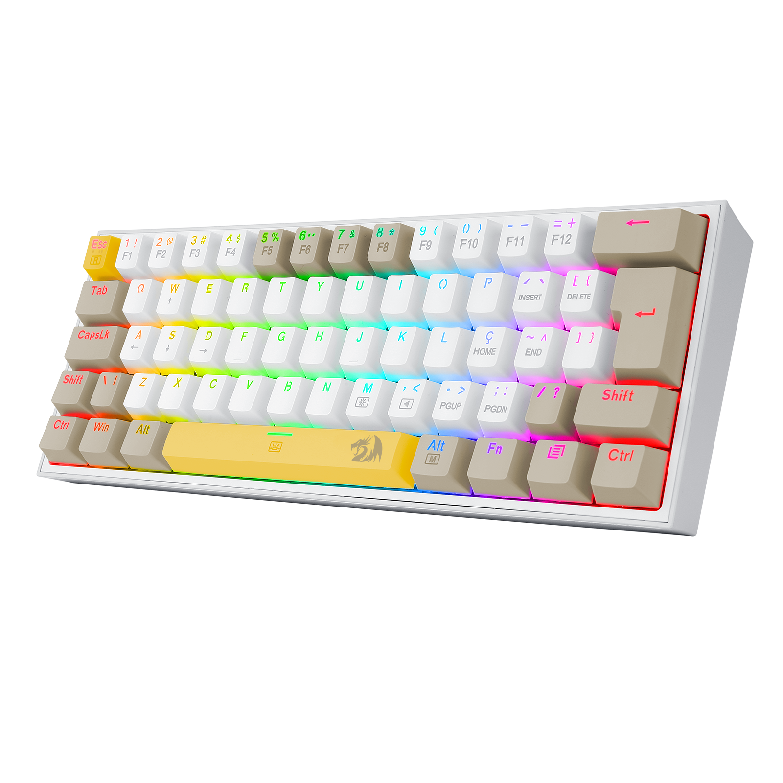 TECLADO MECANICO GAMER FIZZ RGB AMARELO BRANCO E CINZA SWITCH MARROM K617RGB-YL WT GY (PT-BROWN) - Imagem 6