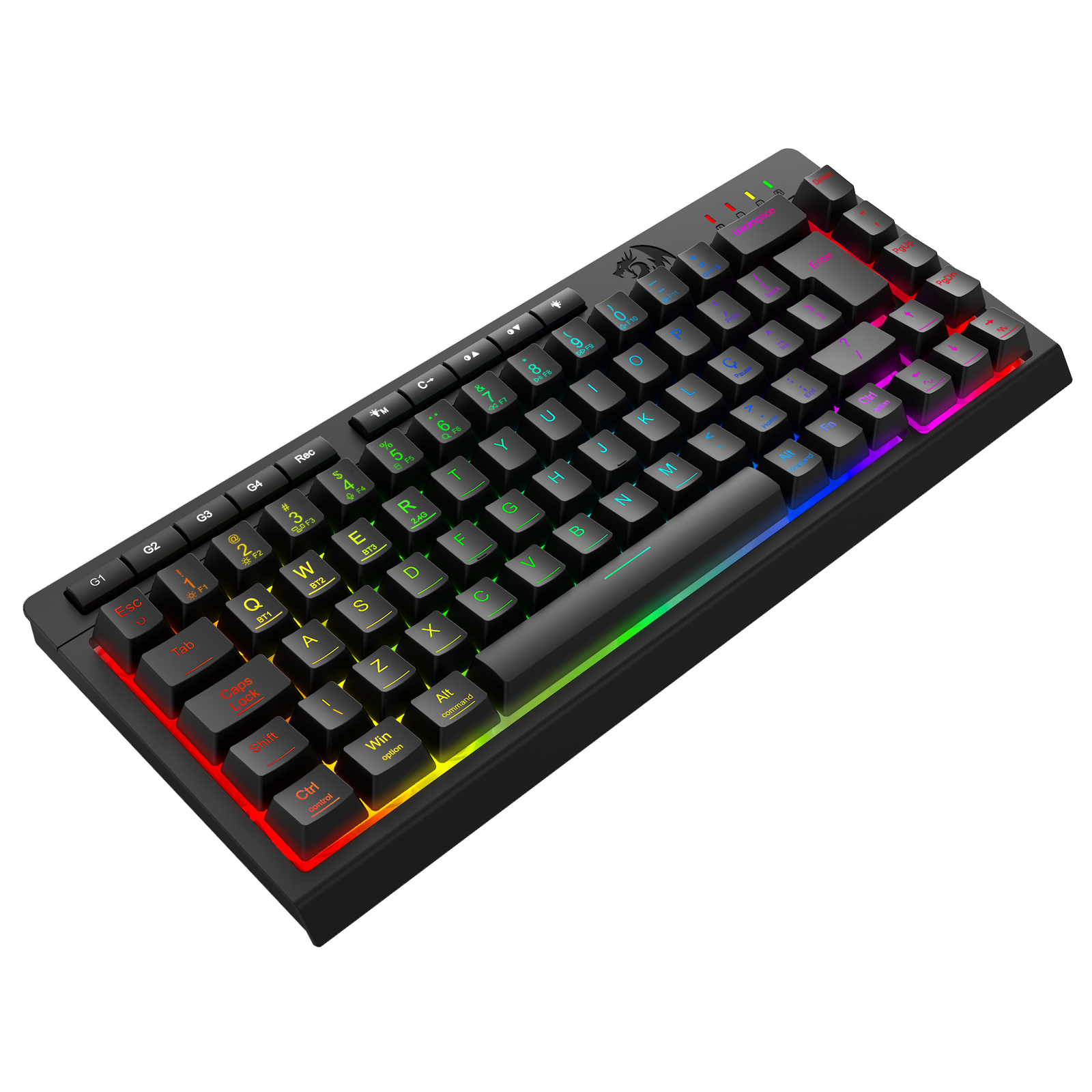 TECLADO MEMBRANA GAMER REDRAGON CRESCENT PRO 68% 3 MODE PRETO K519RGB-PRO - Imagem 4