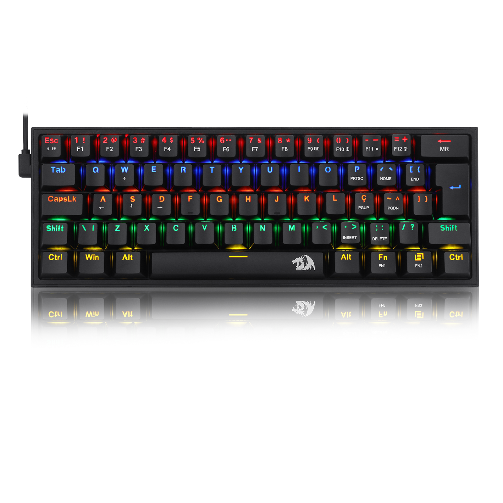 TECLADO MECANICO GAMER FIZZ RAINBOW PRETO SWITCH MARROM