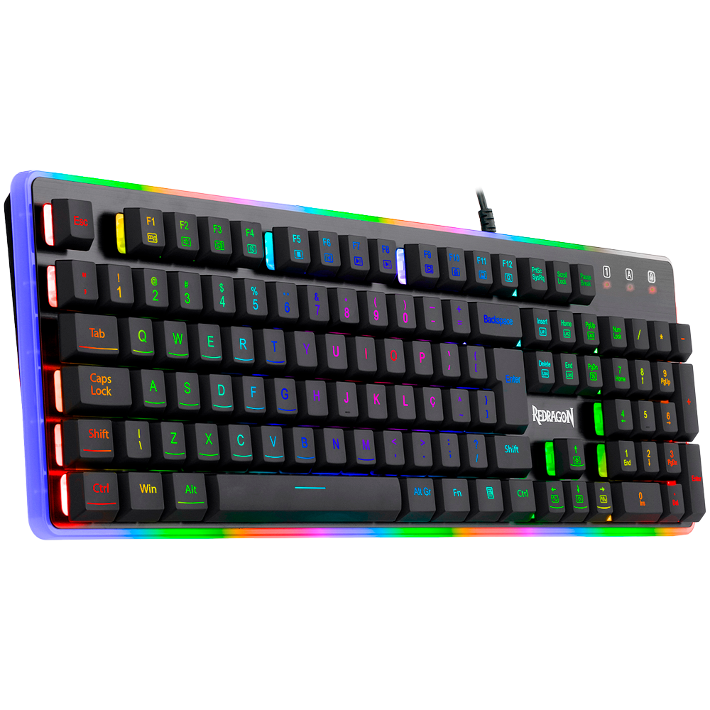 TECLADO GAMER MEMBRANA DYAUS 2RGB PRETO - Imagem 3