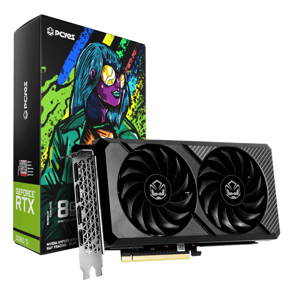 GPU RTX 3060 TI 8GB DDR6 256 BITS FULL SIZE DUAL FAN - PVR30608TGR6DF3