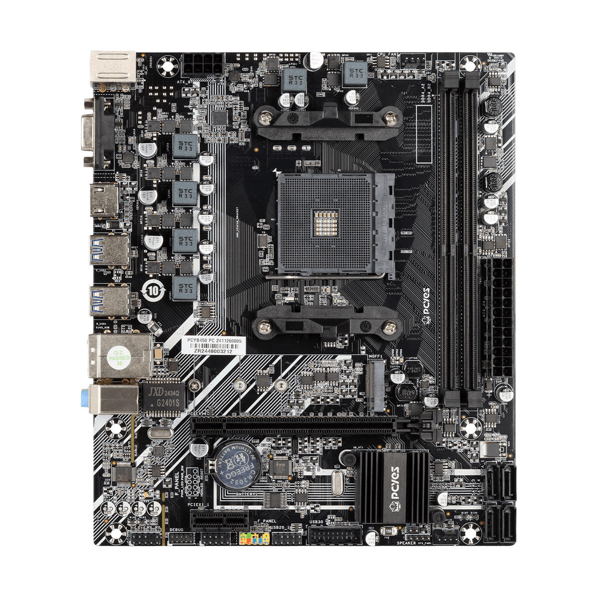 PLACA MAE PCYES B450 AM4 2XDDR4 (MAX 64GB) M.2 NVME 4XUSB 3.0 2XUSB 2.0 REDE 1000 HDMI/VGA M-ATX - PCYB450-RZ564 - Imagem 6