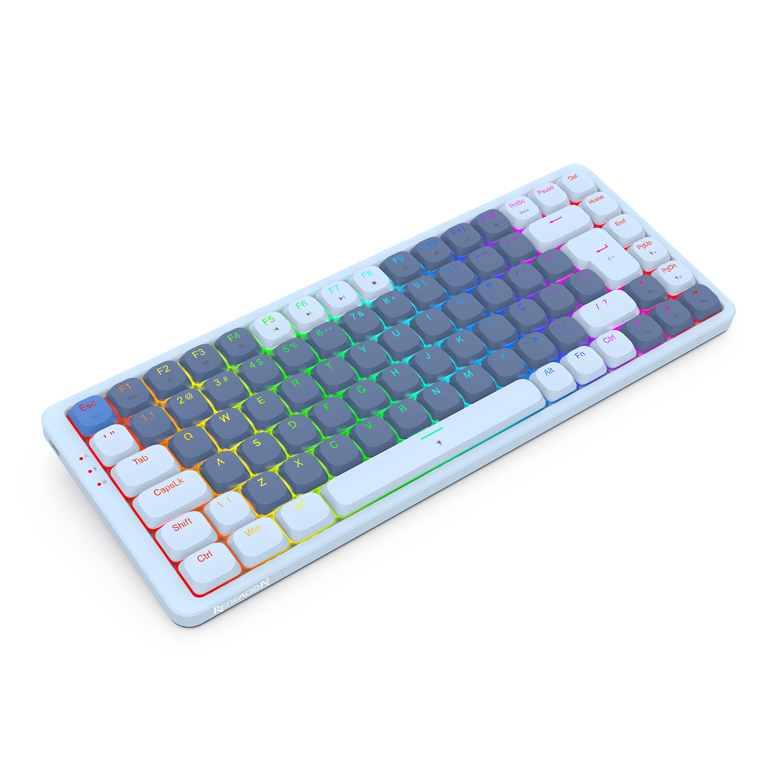 TECLADO MECANICO GAMER VILI WIRED LOW-PROFILE RGB AZUL SWITCH MARROM ABNT2 - Imagem 6