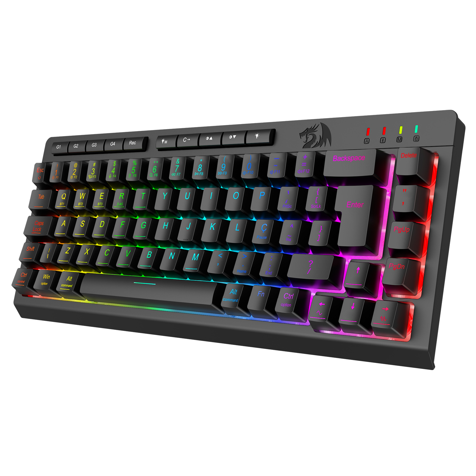TECLADO MEMBRANA GAMER REDRAGON CRESCENT PRO 68% 3 MODE PRETO K519RGB-PRO - Imagem 3